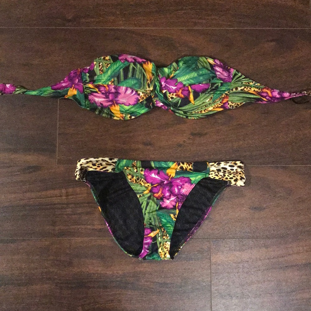 VS leopard bandeau bikini bathing suit - Picture 1 of 3
